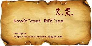 Kovácsai Rózsa névjegykártya